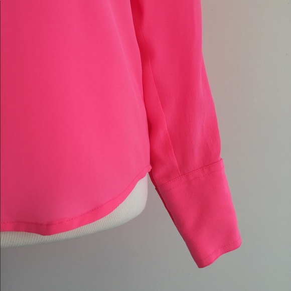 J. Crew Neon Silk Button Down Blythe Blouse - Picture 4 of 5